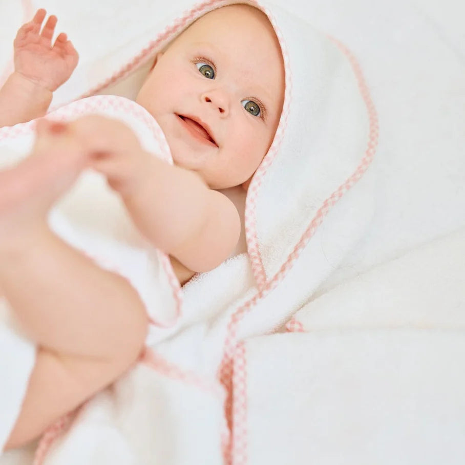 Weezie Pink Gingham Baby Bath Towel
