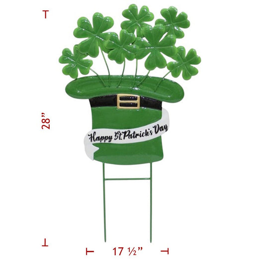 Metal St. Patrick’s Day Hat Lawn Art – 28” x 17”