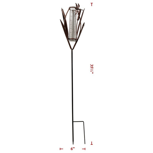 Cat Tail Rain Gauge – Decorative Garden Rain Gauge for Outdoor Yard & Flower Beds