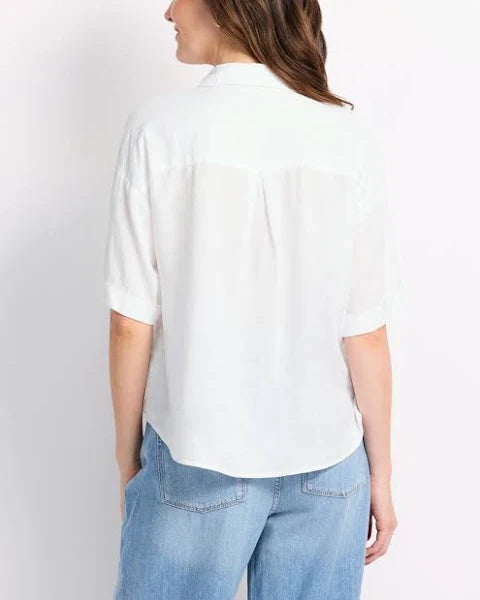 White Linen Button up Shirt