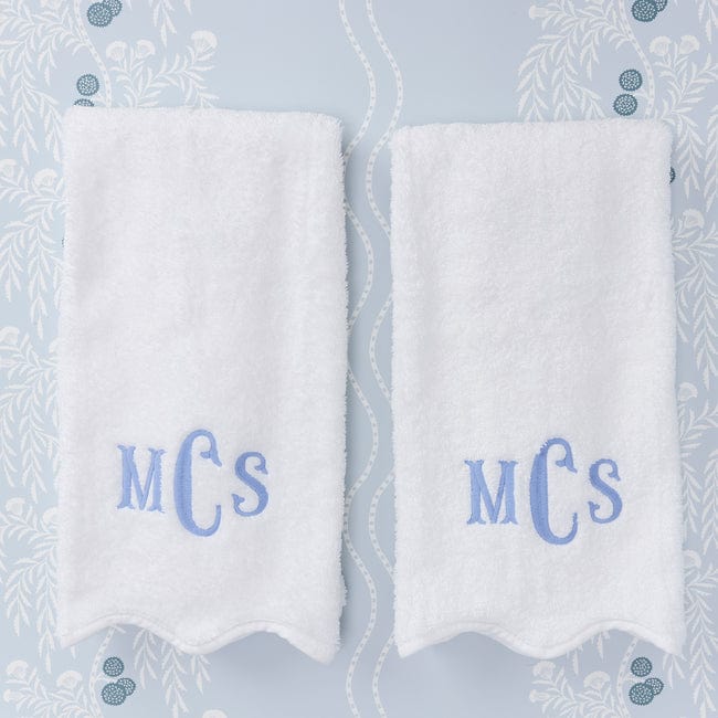 Weezie Pair of Scalloped Hand Towels